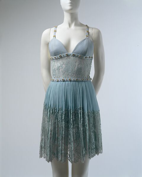 Evening dress, Gianni Versace (Italian, founded 1978), silk, metal, Italian 