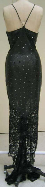 Evening dress, Gianni Versace (Italian, founded 1978), metal, cotton, silk, glass, Italian