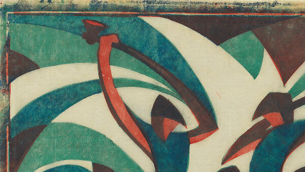 Sledgehammers, Sybil Andrews (Canadian (born England), Bury St. Edmunds, Suffolk 1898–1992 Victoria, British Columbia), Color linocut on Japanese paper