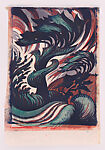 Storm, Sybil Andrews  Canadian, born England, Color linocut