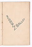 Russian Ballet, David Garshen Bomberg (British, Birmingham 1890–1957 London), Artist's book with text and six color lithographs