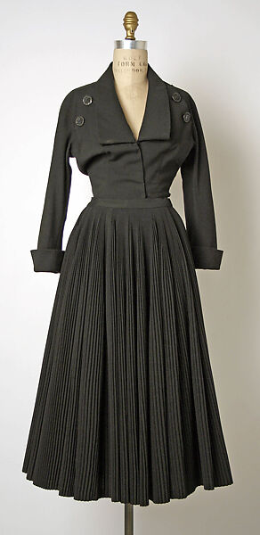 Cocktail dress, House of Dior (French, founded 1946), (a) wool
(b) silk
(c) leather
(d) nylon, French