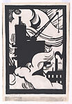 The Factory, Dorothy Burroughes  British, Linocut on Japanese paper