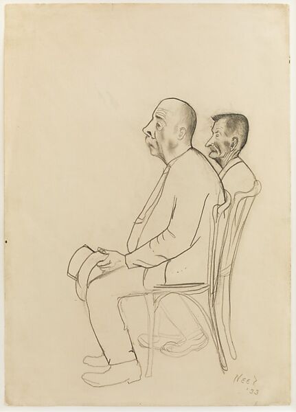 Men from Bleecker Street, Alice Neel (American, Merion Square, Pennsylvania 1900–1984 New York), Graphite on paper 