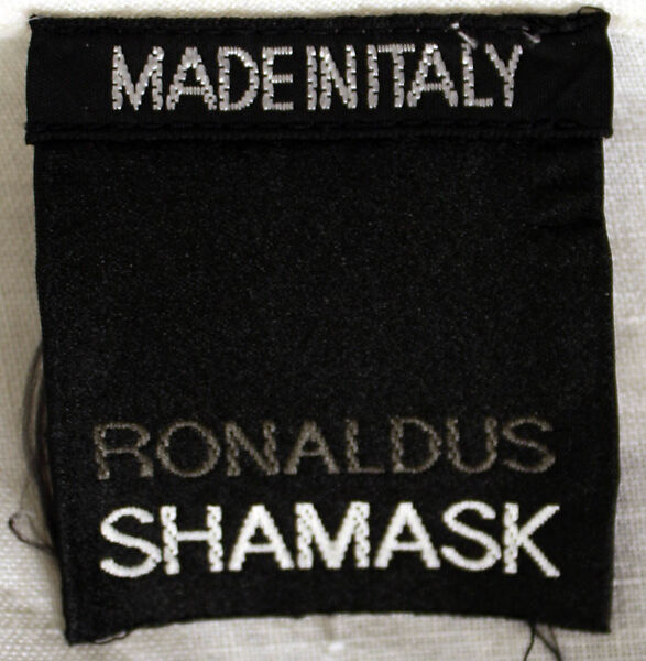 Dress, Ronaldus Shamask (American, born Holland, 1945), linen, American