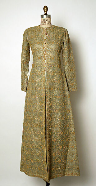 Evening ensemble, House of Balmain (French, founded 1945), silk, metallic thread, French 