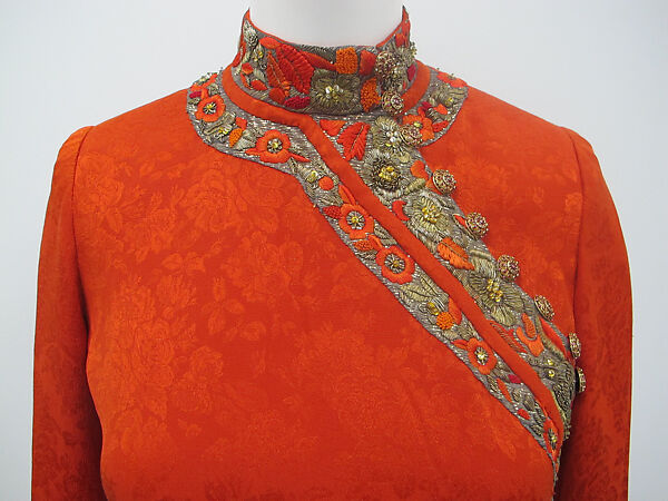 Evening ensemble, House of Balmain (French, founded 1945), silk, metallic thread, French