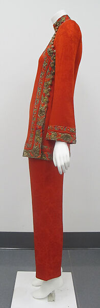 Evening ensemble, House of Balmain (French, founded 1945), silk, metallic thread, French