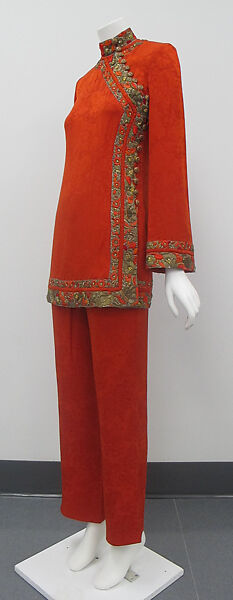 Evening ensemble, House of Balmain (French, founded 1945), silk, metallic thread, French