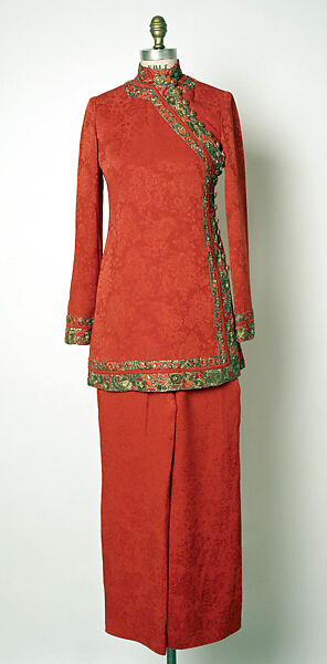 Evening ensemble, House of Balmain  French, silk, metallic thread, French