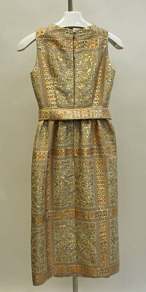Evening dress, Mainbocher (French and American, founded 1930), (a, b) silk, Lurex, American