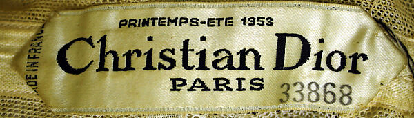 "Lelia", House of Dior (French, founded 1946), silk, metallic embroidery, beading, French