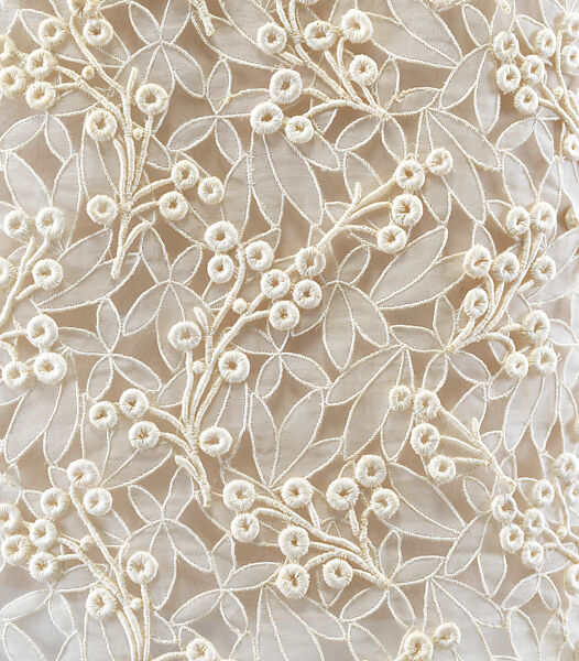 Evening dress, Yves Saint Laurent (French, founded 1961), cotton, silk, pearl, plastic, French