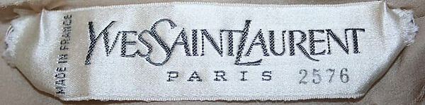 Evening dress, Yves Saint Laurent (French, founded 1961), cotton, silk, pearl, plastic, French