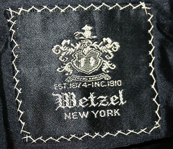 Suit, Wetzel (American, founded 1874), wool, American