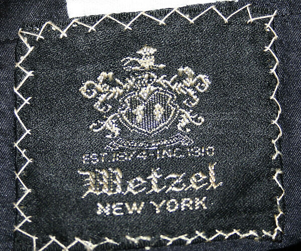 Suit, Wetzel (American, founded 1874), wool, American