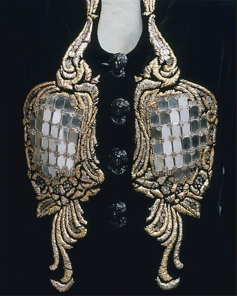 Evening jacket, Schiaparelli (French, founded 1927), silk, glass, plastic (cellophane, cellulose nitrate, phenolic resin), French