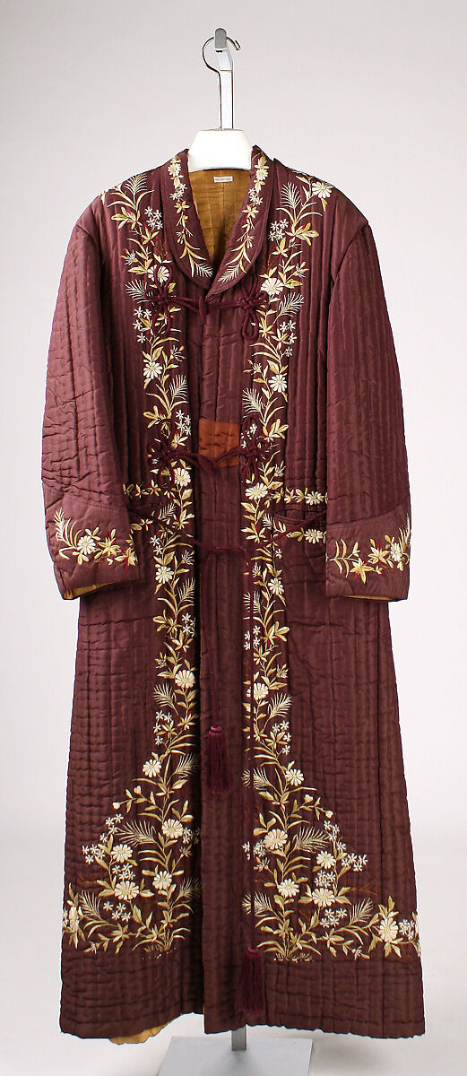 Dressing gown, (a, b) silk, American or European 