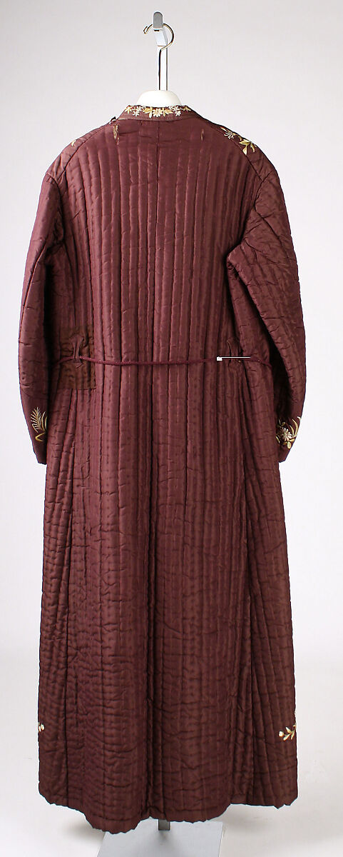 Dressing gown, (a, b) silk, American or European