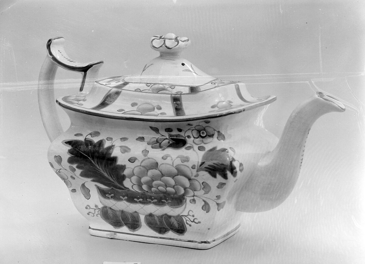 Teapot, Earthenware, gaudy dutch, British 