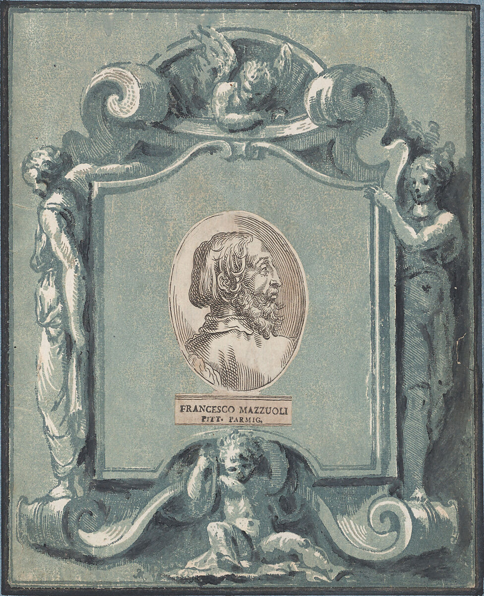 Frontispiece, Anton Maria Zanetti the Elder (Italian, Venice 1680–1767 Venice), Chiaroscuro woodcut printed from two blocks in blue and black 