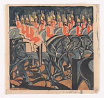 The King's Horses, William Greengrass  British, Color linocut on Japanese paper