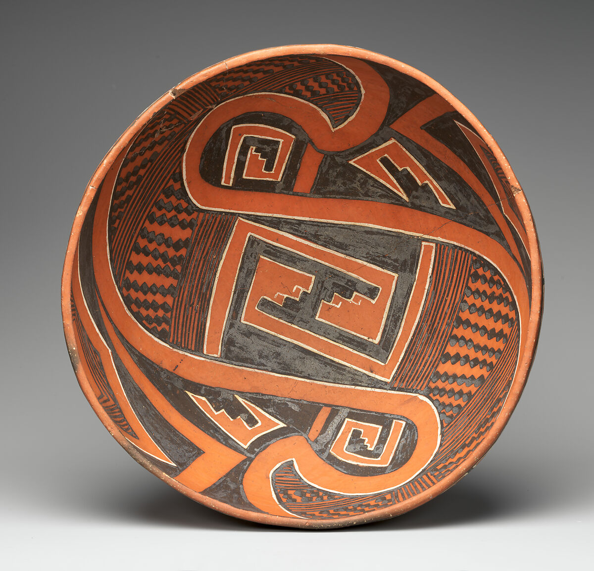 Geometric Polychrome Bowl, Clay, Ancestral Puebloan (Four Mile) 