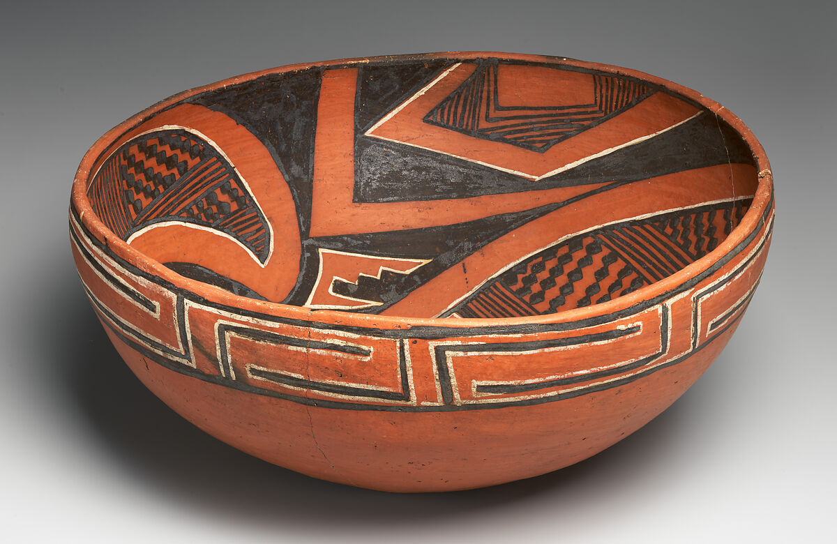 Geometric Polychrome Bowl, Clay, Ancestral Puebloan (Four Mile)