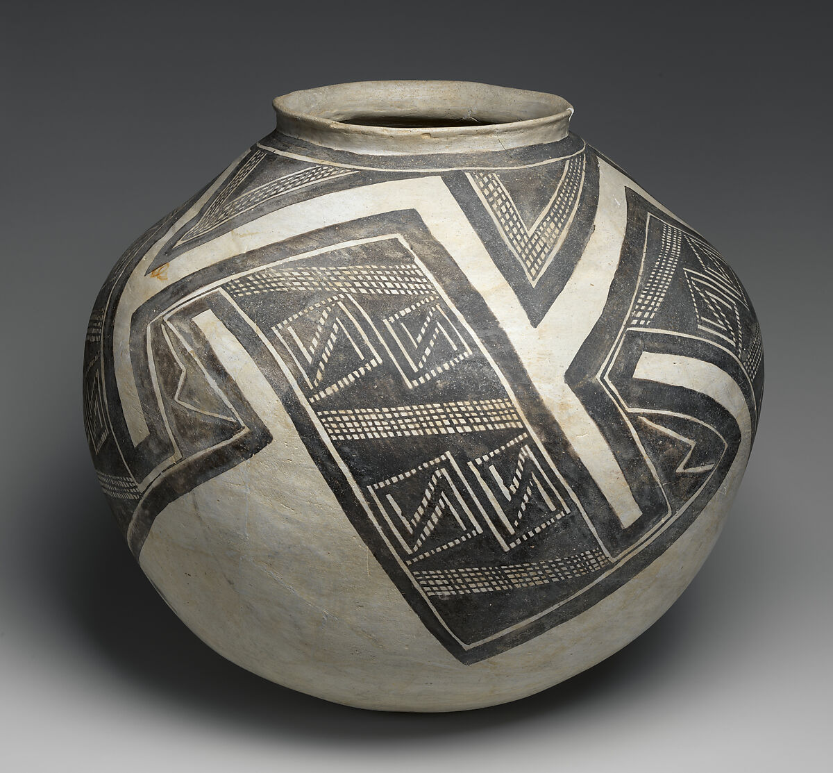 Water Jar (Olla), Clay, Ancestral Puebloan (Kayenta Black-on-White) 
