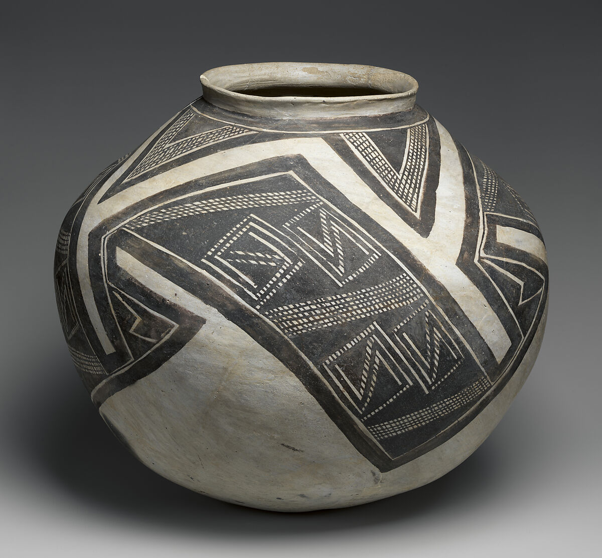 Water Jar (Olla), Clay, Ancestral Puebloan (Kayenta Black-on-White)