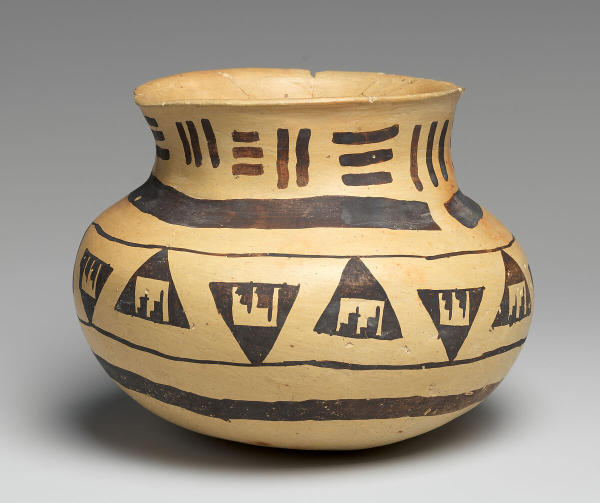 Vessel (Olla), Yellow ware, Ancestral Puebloan (Jeddito )
