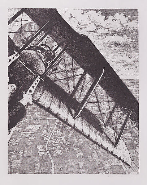 Banking at 4,000 Feet; from the series "The Great War: Britain's Efforts and Ideals: Making Aircraft', Christopher Richard Wynne Nevinson (British, London 1889–1946 London), Lithograph 