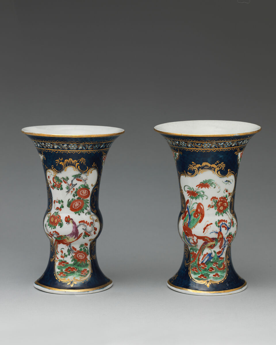 Vase (one of a pair), Worcester factory (British, 1751–2008), Soft-paste porcelain, British, Worcester
