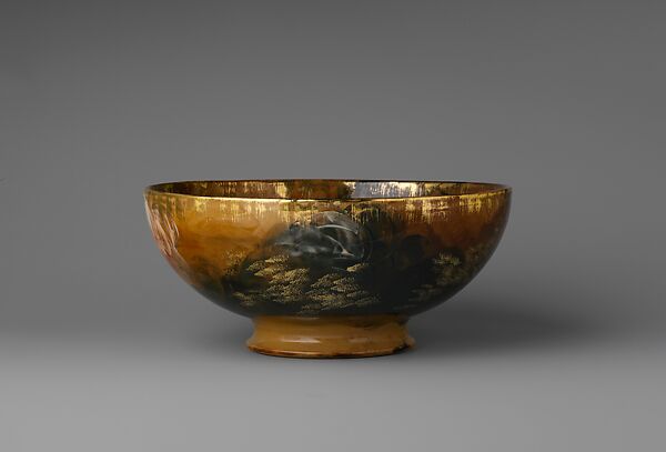 Bowl, Albert R. Valentien (American, Cincinnati, Ohio 1862–1925 San Diego, California), Earthenware, American