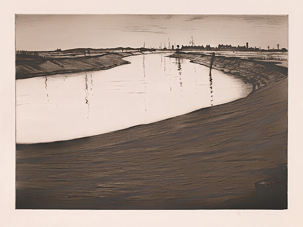 Ebb Tide on the Camber, Christopher Richard Wynne Nevinson  British, Drypoint