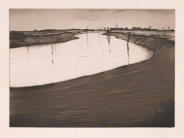 Ebb Tide on the Camber, Christopher Richard Wynne Nevinson (British, London 1889–1946 London), Drypoint 