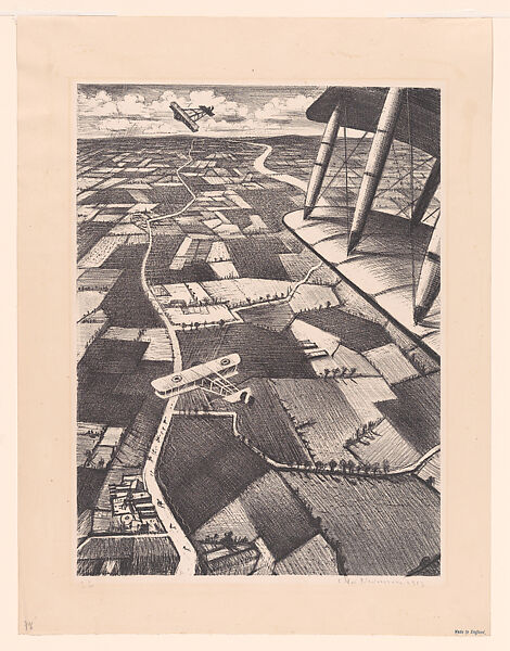 In the Air; for the series The Great War: Britain's Efforts and Ideals: Making Aircraft, Christopher Richard Wynne Nevinson (British, London 1889–1946 London), Lithograph 