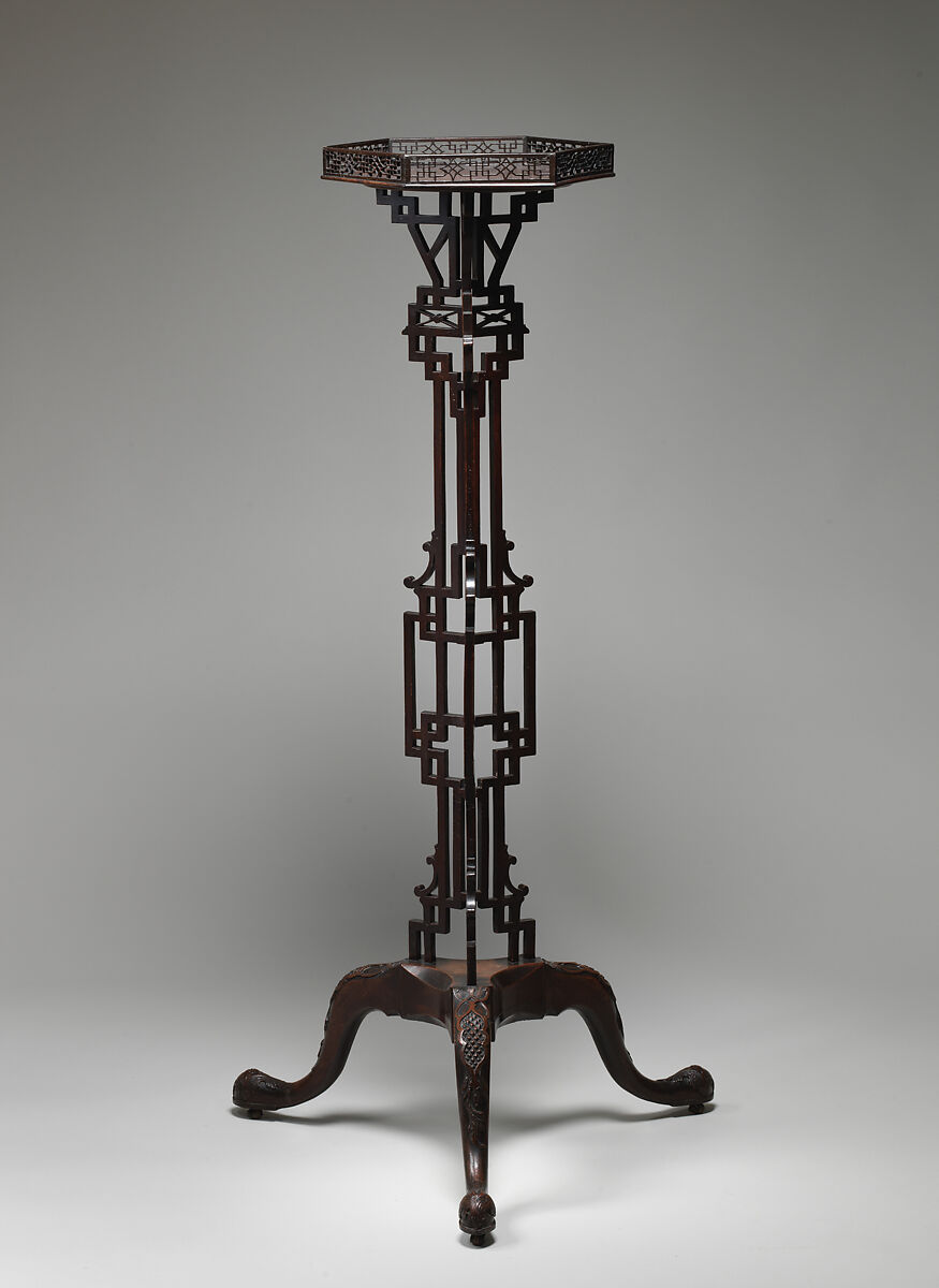 Candlestand (one of a pair), Mahogany, British