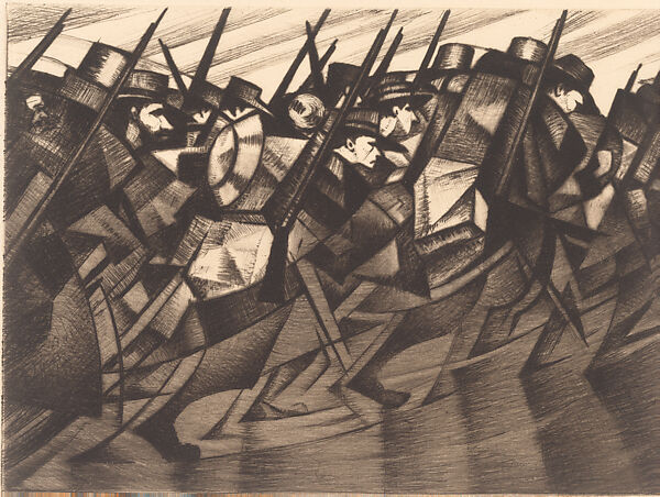 Returning to the Trenches, Christopher Richard Wynne Nevinson (British, London 1889–1946 London), Drypoint