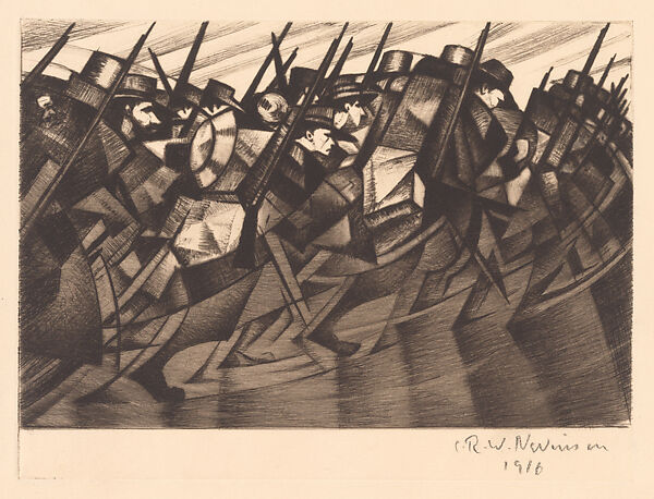 Returning to the Trenches, Christopher Richard Wynne Nevinson (British, London 1889–1946 London), Drypoint