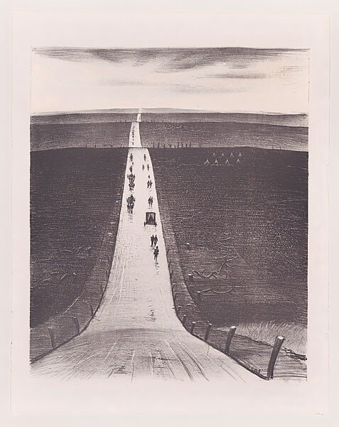 The Road from Arras to Bapaume, Christopher Richard Wynne Nevinson (British, London 1889–1946 London), Lithograph 
