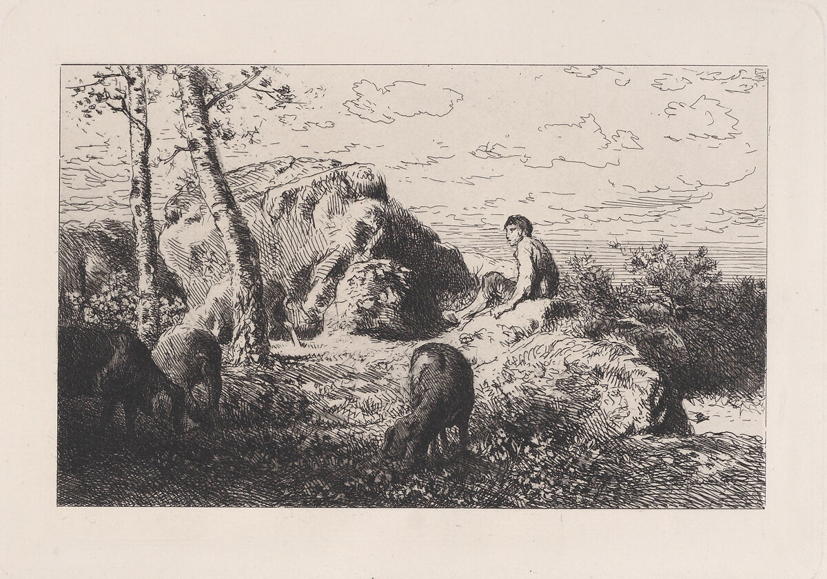 L'Enfant Prodigue, Charles Jacque (French, Paris 1813–1894 Paris), Etching 