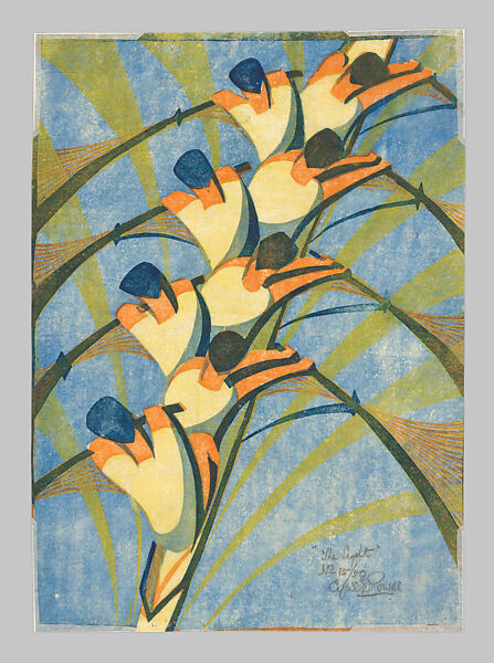 The Eight, Cyril E. Power (British, London 1872–1951 London), Color linocut on Japanese paper