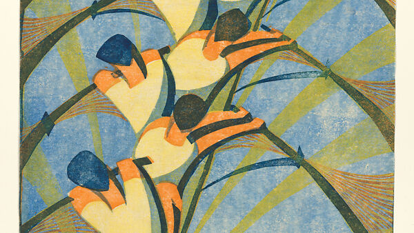 The Eight, Cyril E. Power (British, London 1872–1951 London), Color linocut on Japanese paper