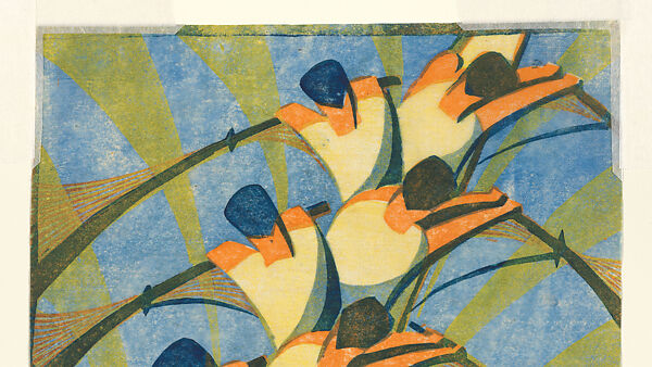 The Eight, Cyril E. Power (British, London 1872–1951 London), Color linocut on Japanese paper