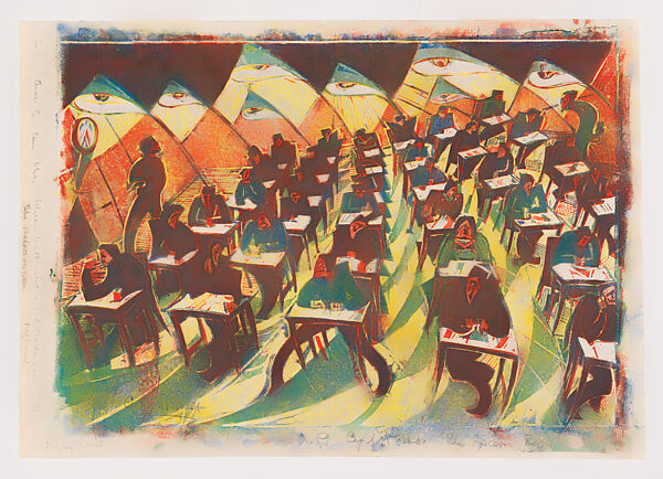 The Exam Room, Cyril E. Power (British, London 1872–1951 London), Linocut 