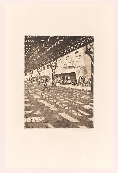 Third Avenue, Christopher Richard Wynne Nevinson (British, London 1889–1946 London), Etching and drypoint 