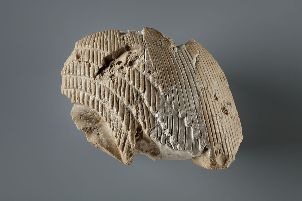 Wig (a) and nemes tail (b), Indurated limestone