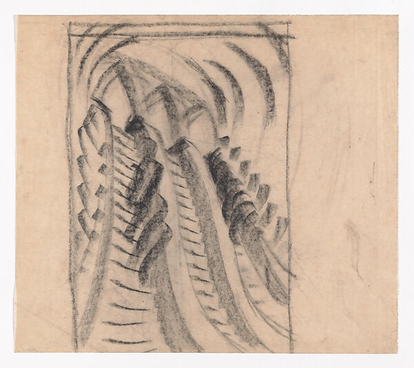 Study for "Whence & Whither?" (Study of escalators IV), Cyril E. Power (British, London 1872–1951 London), Pastel on tracing paper 