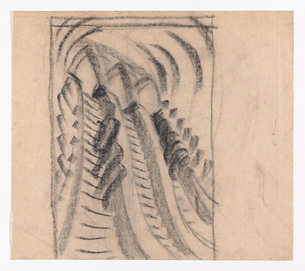 Study for "Whence & Whither?" (Study of escalators IV), Cyril E. Power  British, Pastel on tracing paper